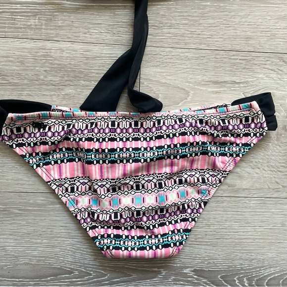 Hurley Bikini Tie Up Double Strap Swim Suit Swimwear Pink Purple Small Medium - Picture 6 of 8